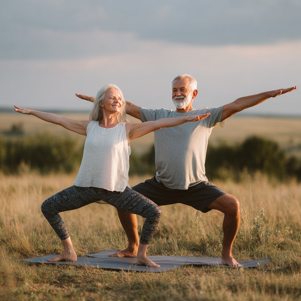 Group of diverse Ukrainian adults of different ages participating in gentle yoga breathing exercise in a peaceful studio setting